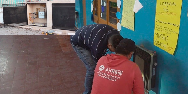Prueba técnica de obra de gas en esc. Esteban Echeverria