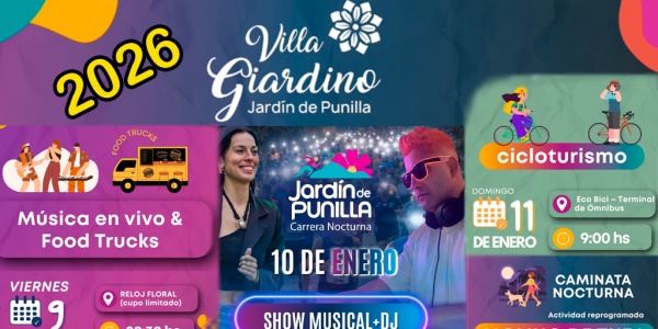 Villa Giardino: todo el calendario para este 09,10 y 11 de enero