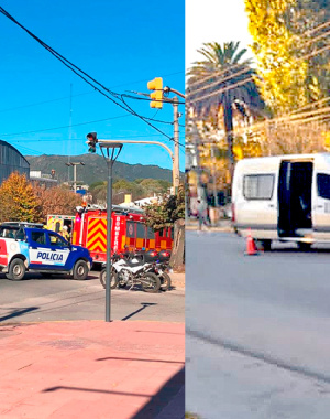 Trasladaban detenidos a Córdoba e impactaron contra una moto en La Falda
