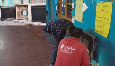 Prueba técnica de obra de gas en esc. Esteban Echeverria