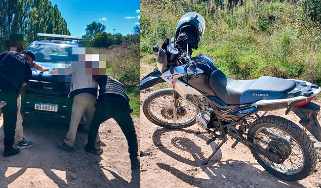 La Cumbre: detuvieron a dos jóvenes que circulaban en una moto robada en La Falda