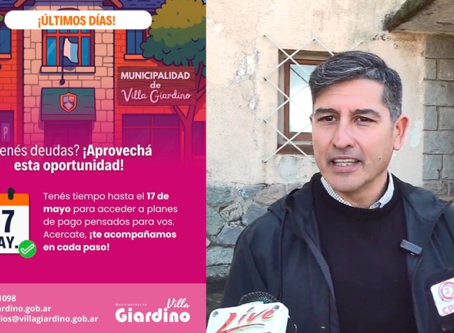 Giardino: planes para regularizar deudas municipales