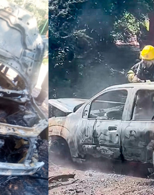 Cosquín: Se incendió un automóvil en el barrio Pan de Azúcar 