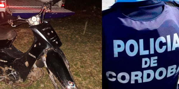 Huerta Grande: abandonan un moto en un descampado