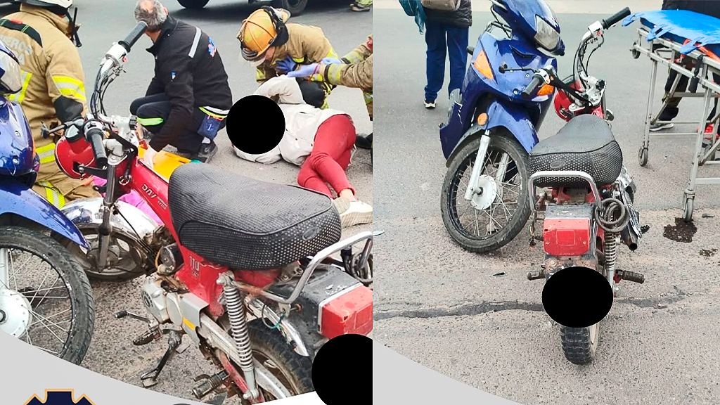 Colisión de motos en el ingreso sur de La Falda