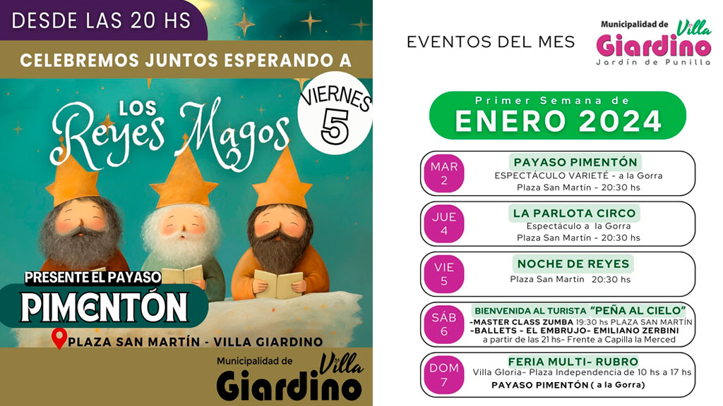 Invitación a reyes, máster de zumba y peña al cielo