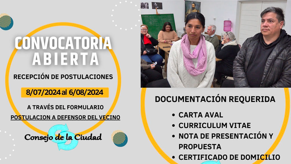 Consejo de la Ciudad: convocatoria al defensor del vecino