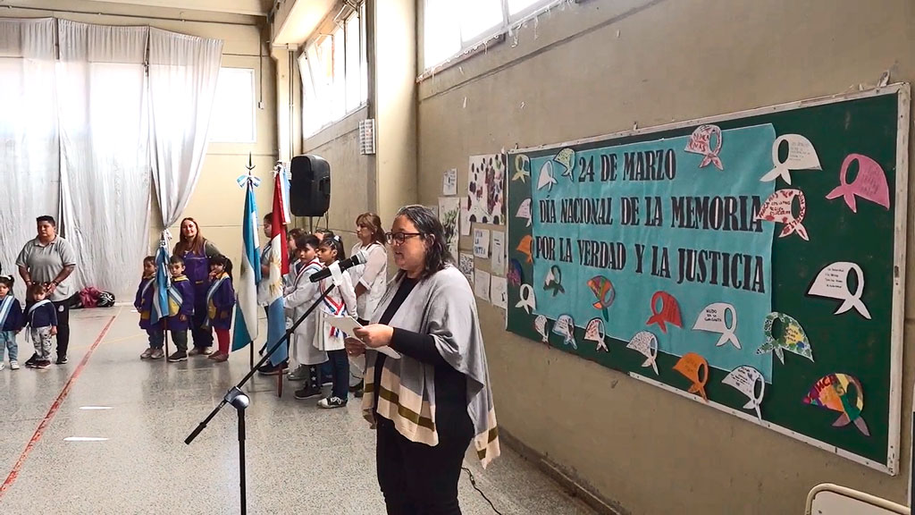 Huerta Grande: acto oficial del Día Nacional de la Memoria en el I.P.E.T. 200