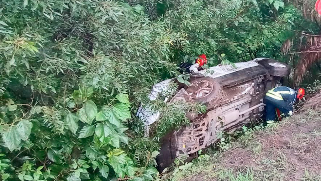 Valle Hermoso: perdió el control y volcó su automóvil en ruta 38 