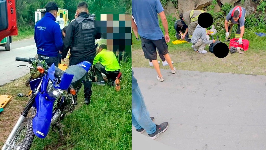  Accidente en La Falda: dos jóvenes heridas tras caer de su motocicleta 