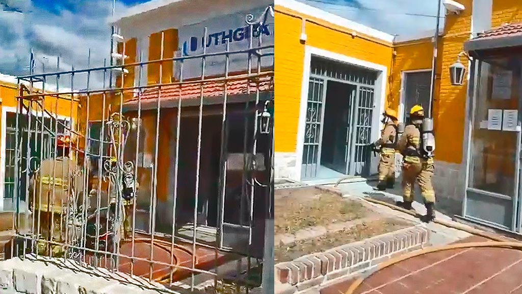 Principio de incendio en consultorio dental en sede UTHGRA La Falda