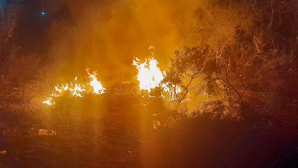 Controlan incendio de terreno en Huerta Grande parque