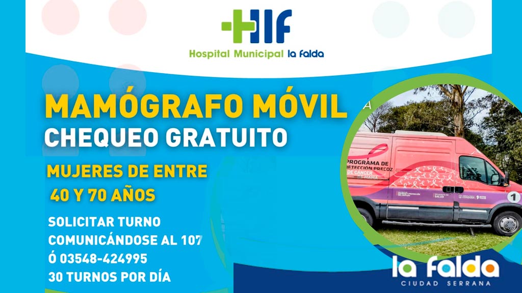 La Falda: mamógrafo móvil en Hospital Municipal 