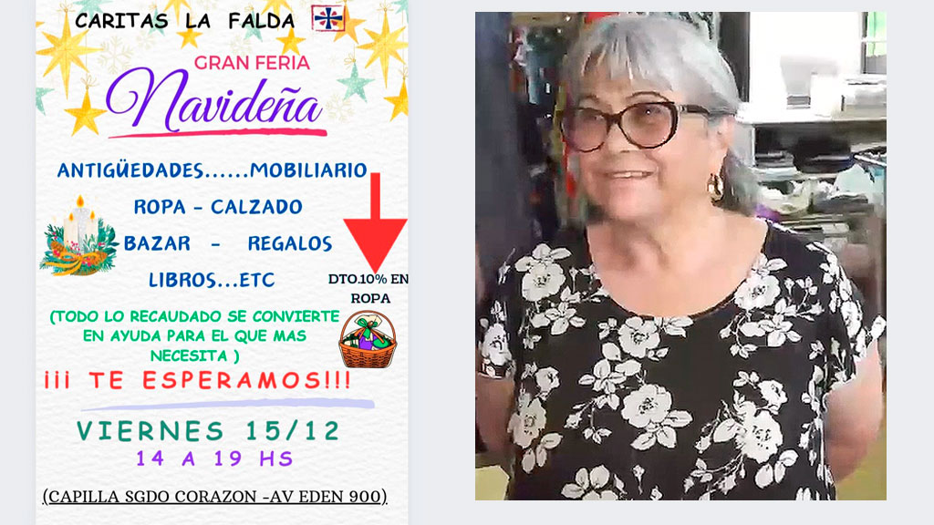 Invitación a la Feria de Navidad en Cáritas La Falda 