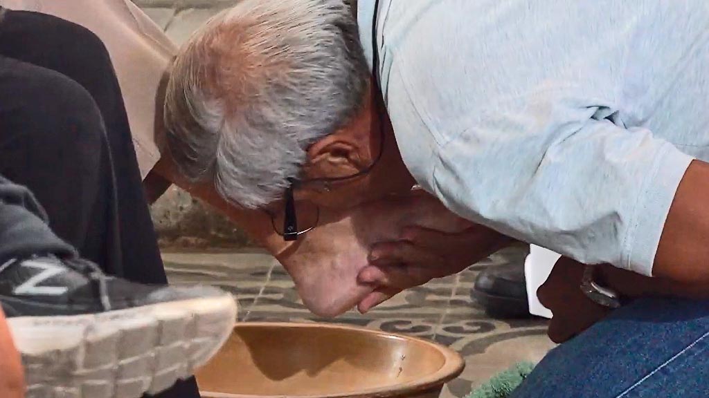 Huerta Grande: recreación del lavado de pies en Jueves Santo