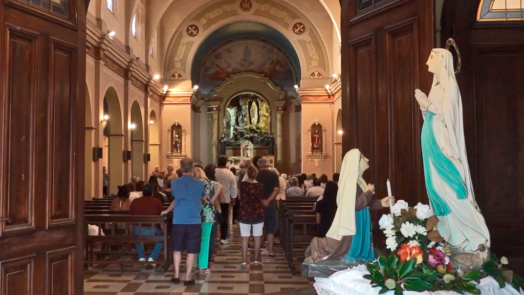 Villa Giardino: misa en honor a la Virgen de Lourdes