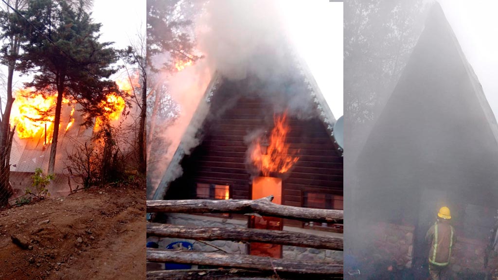 Daños totales en incendio de una cabaña en B. La Loma de La Cumbre