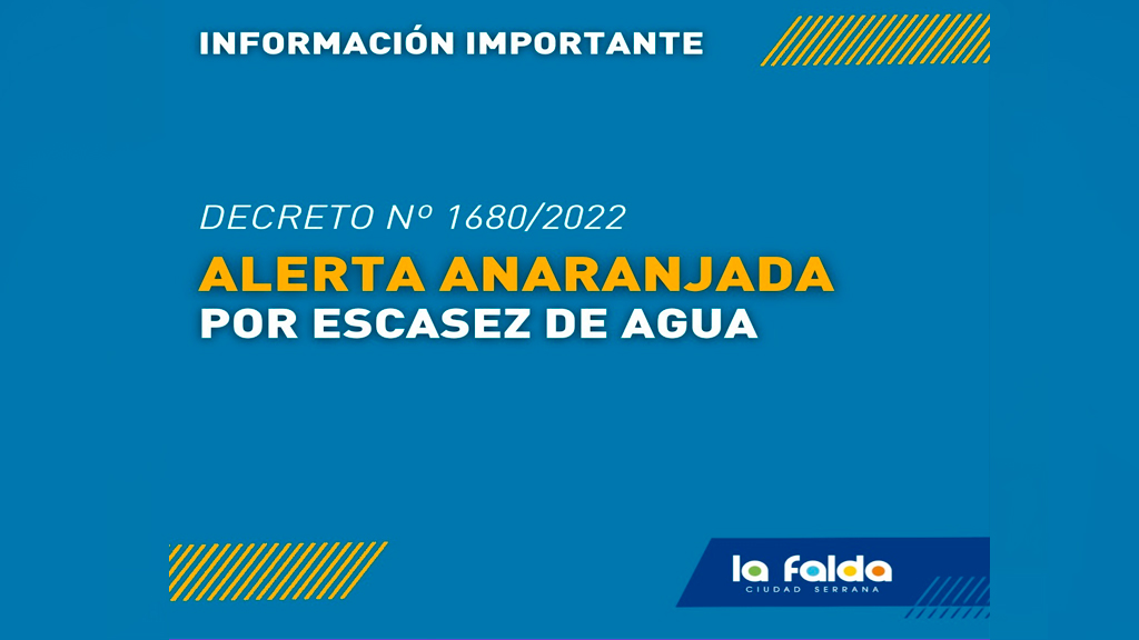 Declaran emergencia hídrica anaranjada en La Falda