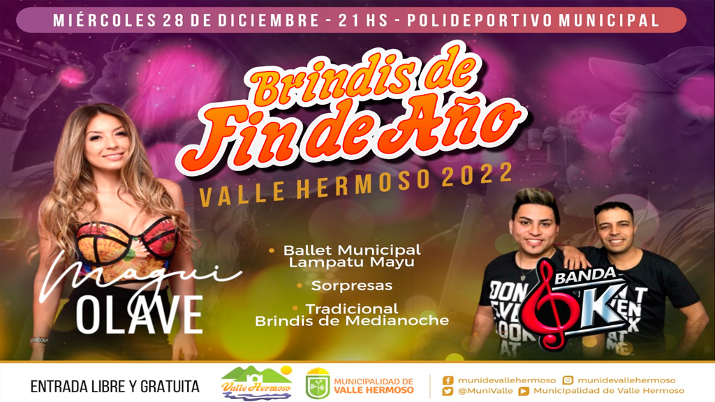 Valle Hermoso: sorpresas, homenajes y despedida en el brindis de fin de año