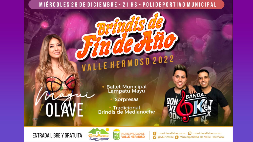 Brindis tradicional de fin de año en Valle Hermoso
