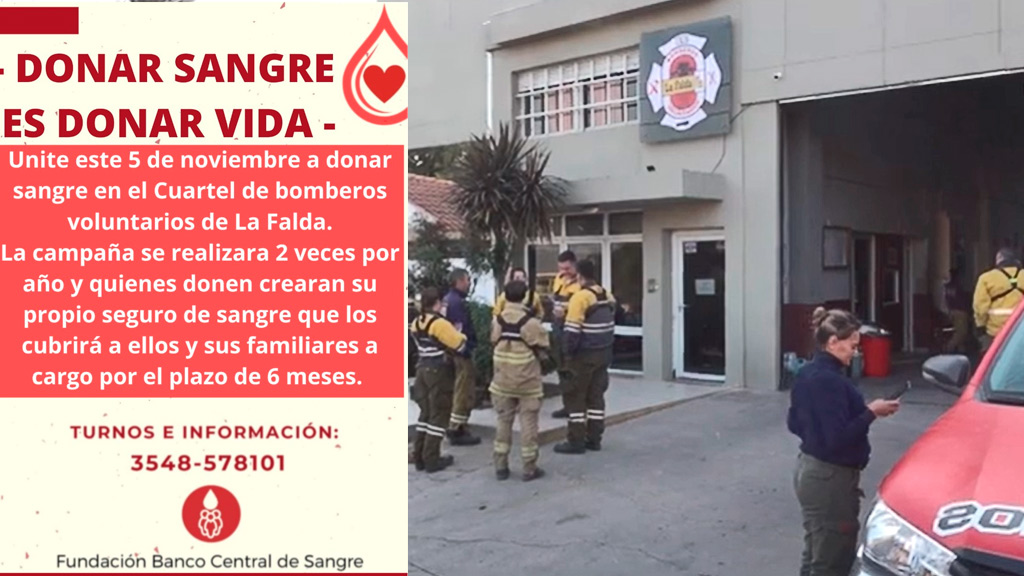 Campaña de donación de sangre en cuartel de bomberos faldenses