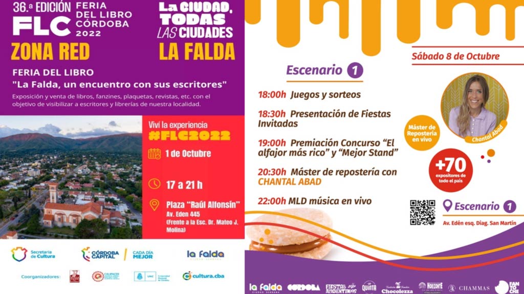 Feria del libro y fiesta del Alfajor en La Falda