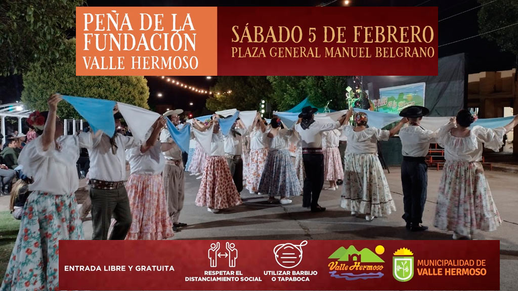 Invitación a la gran peña de la fundación de Valle Hermoso