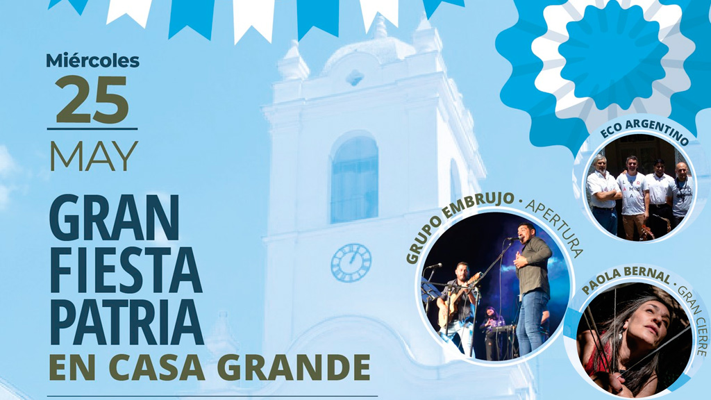 Gran Fiesta Patria para celebrar el 25 de mayo