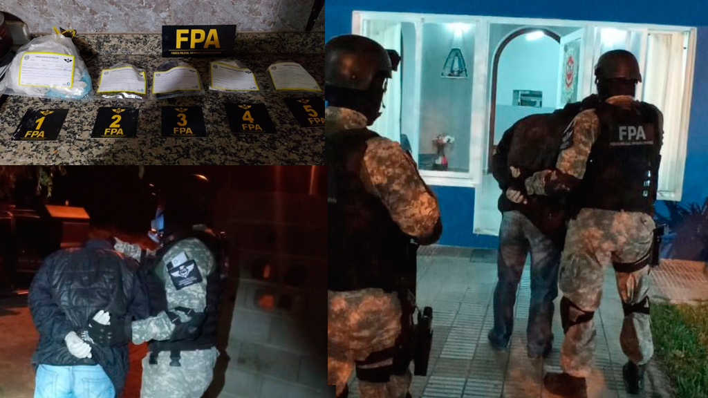 FPA desarticuló banda familiar que dirigía puntos de venta de drogas en Valle Hermoso. 5 detenidos