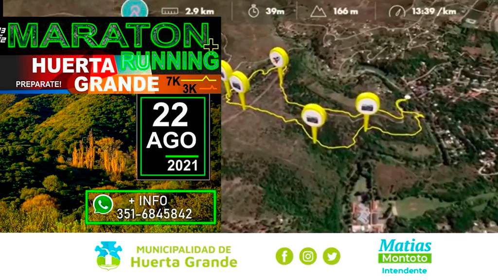Maratón 3k y 7k en el Huerta Grande Running 2021