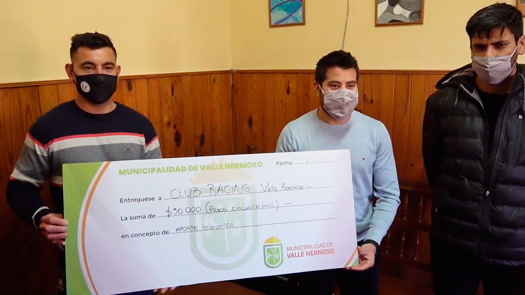 Municipio entregó subsidio a Club Racing de Valle Hermoso