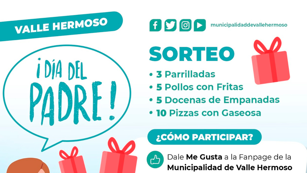 Sorteo del día del padre desde la Municipalidad de Valle Hermoso