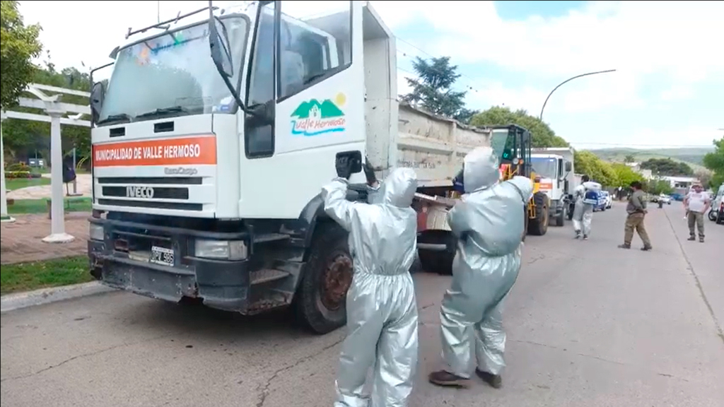 Valle Hermoso: campaña desinfección de Covid-19 y Dengue