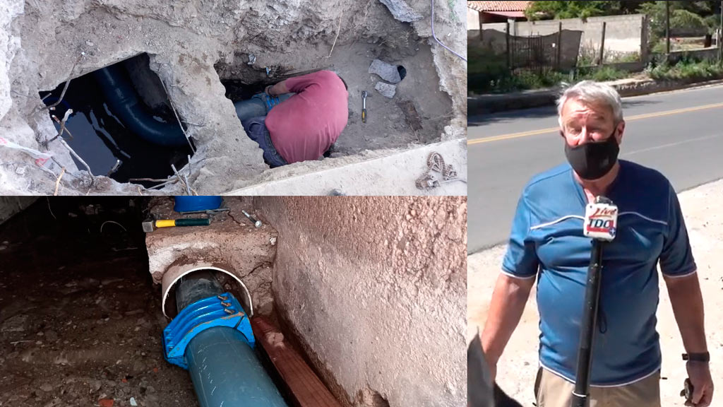 Pudo repararse troncal agua potable que afecto a 400 vecinos de Valle Hermoso