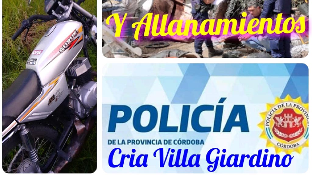 Se realizaron diversos operativos policiales en Villa Giardino