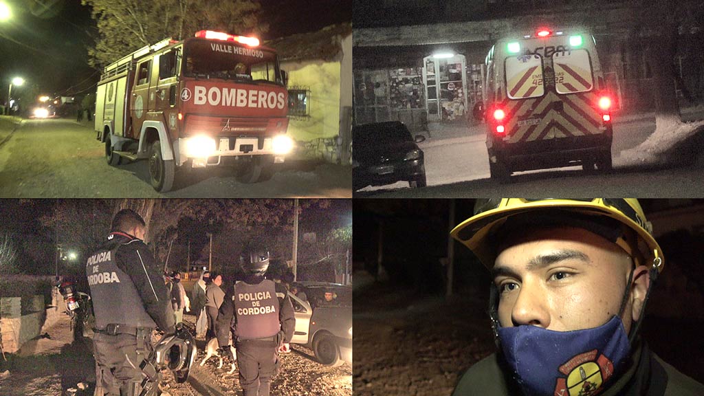 Valle Hermoso: bomberos rescatan a niño caído en pozo negro