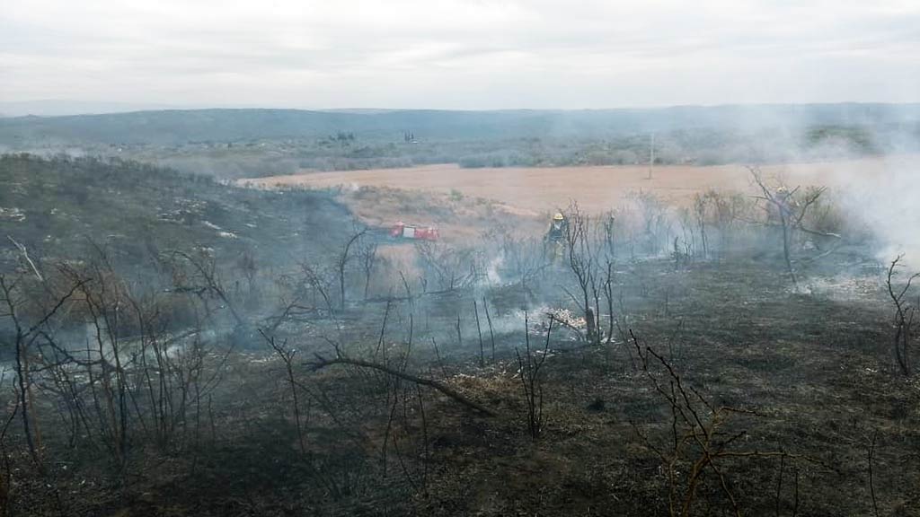 Incendio forestal en Molinari: 6 cuarteles y avión hidrante
