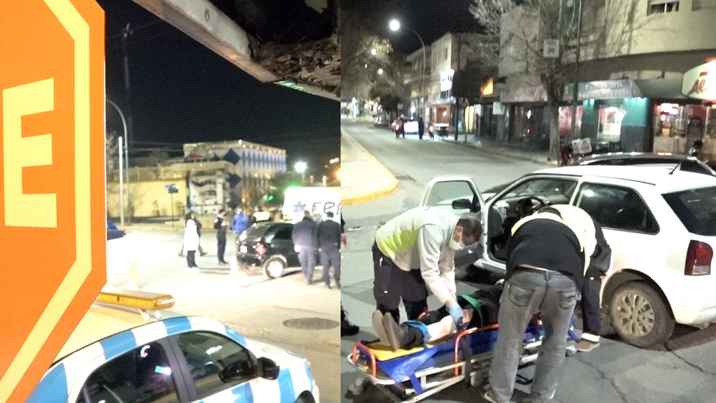  Fuerte colisión entre 2 automóviles en La Falda: 1 mujer herida