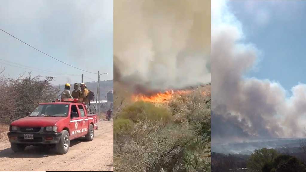 Incendio de Villa Giardino: se reactivó en camino al Castillo Los Troncos