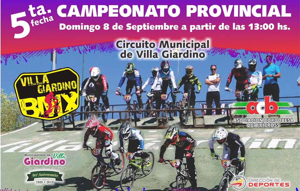 Invitación a la 5ta fecha de BMX provincial en Villa Giardino