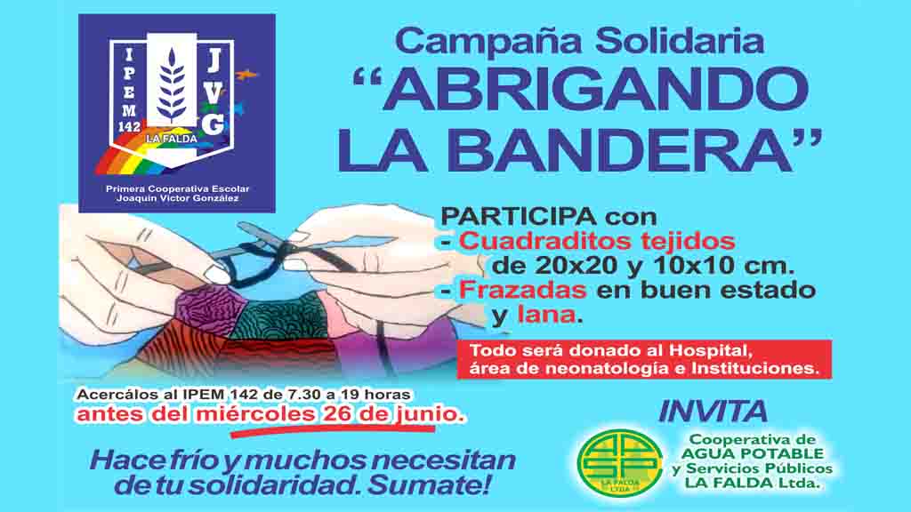 Campaña solidaria Abrigando la Bandera en La Falda