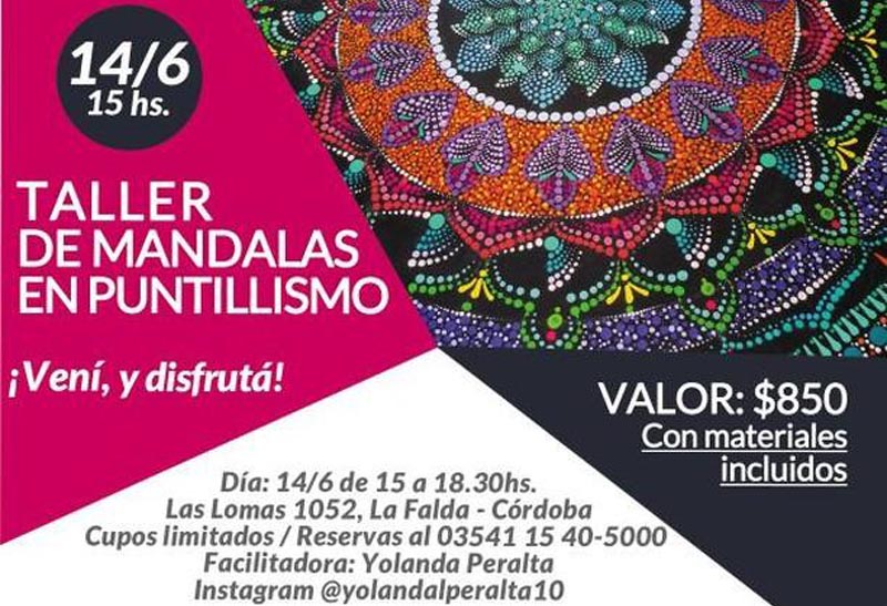 Taller de Mandalas en Puntillismo en La Falda.