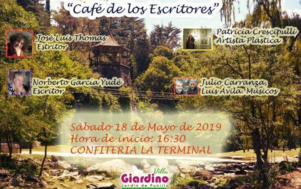 Sabado 18 de mayo, un nuevo encuentro del Café de Escritores en Villa Giardino