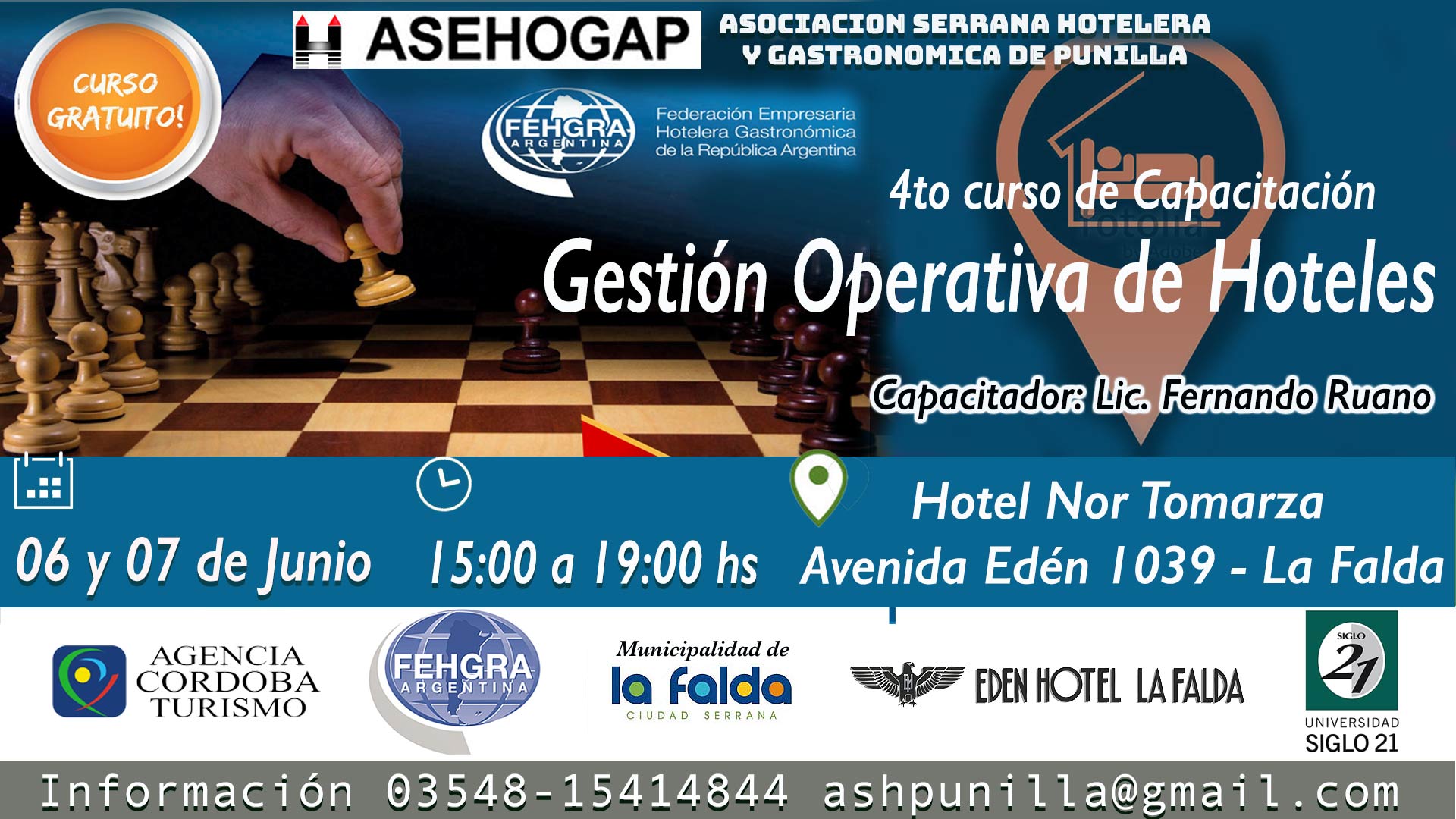 06 y 07 de Junio, Curso Gestión Operativa de Hoteles