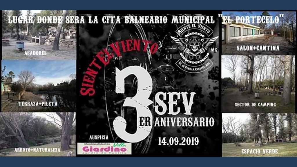 Se viene el 3er aniversario del grupo de motociclistas, Siente el Viento en Villa Giardino